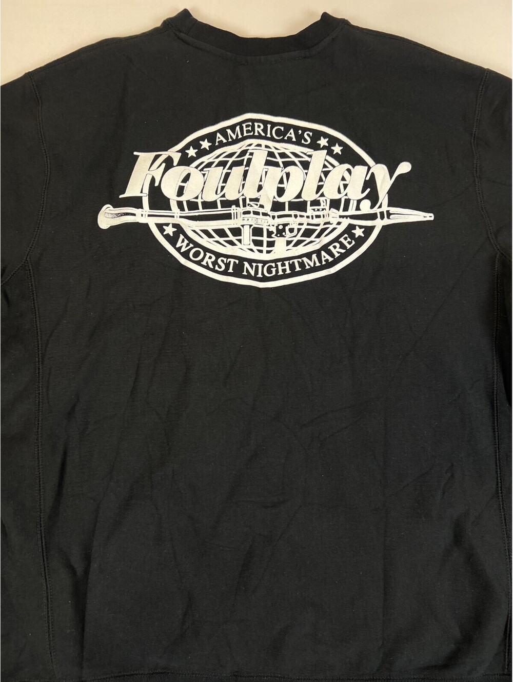 Foulplay Mens XL Made In USA Heavy Weight Fleece Sweatshirt Black Graphic - Picture 6 of 9